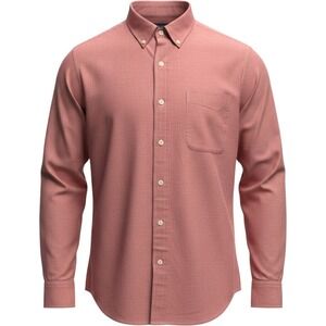 Saddlebred Mens Vintage Oxford Button Down Shirt Red Cotton Long Sleeve Large